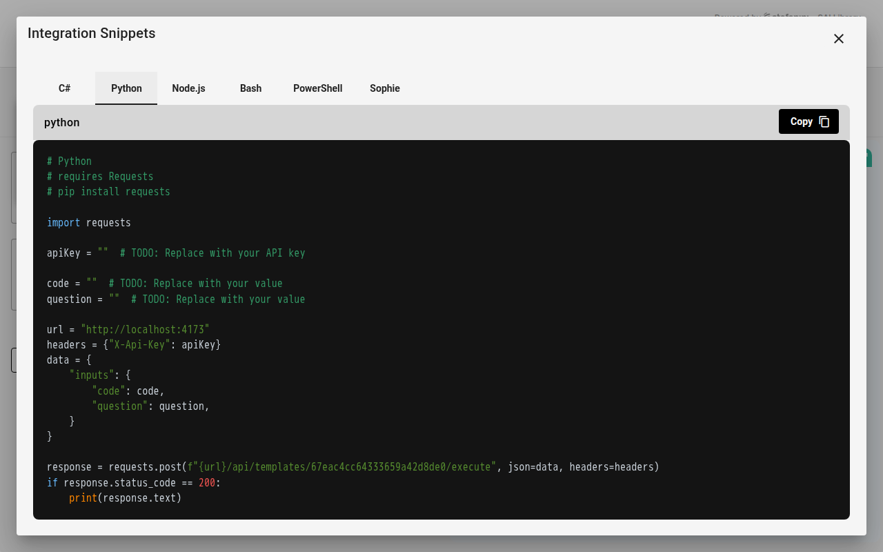 How to Get a Code Snippet | Sai Library Documentation