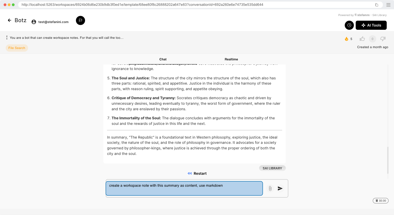 Asking to create a note