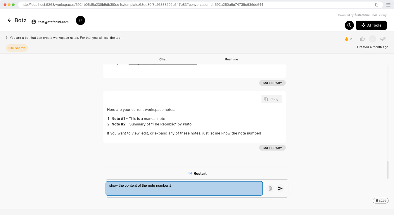 Listing notes and asking for full content of note 2