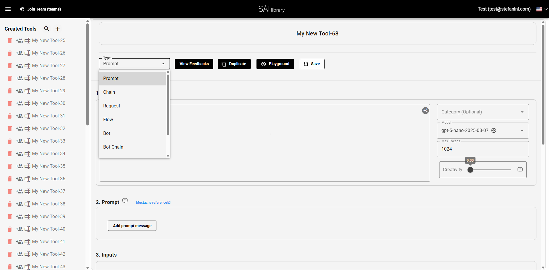 Select template type