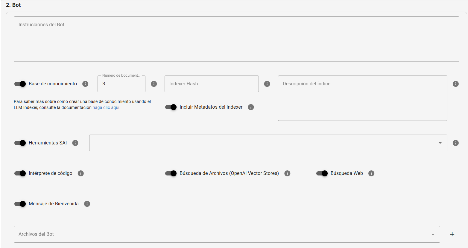 Configurar Sección Bot