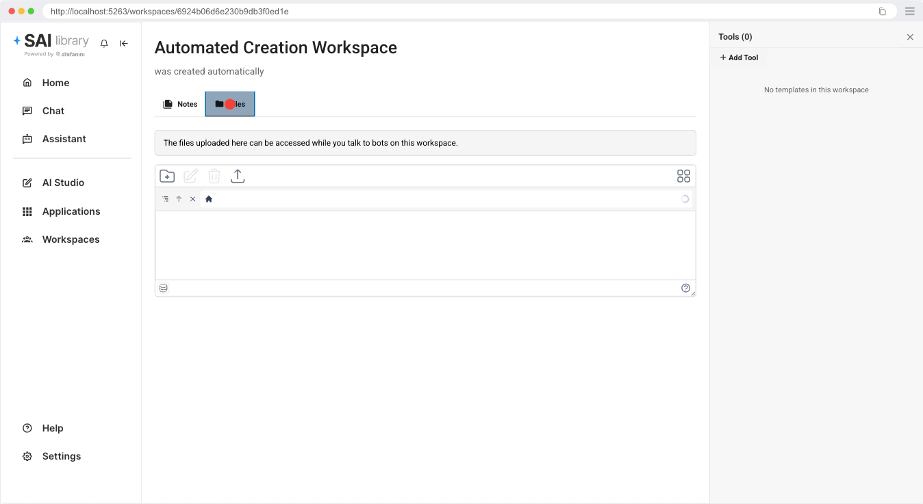 Pestaña de Archivos