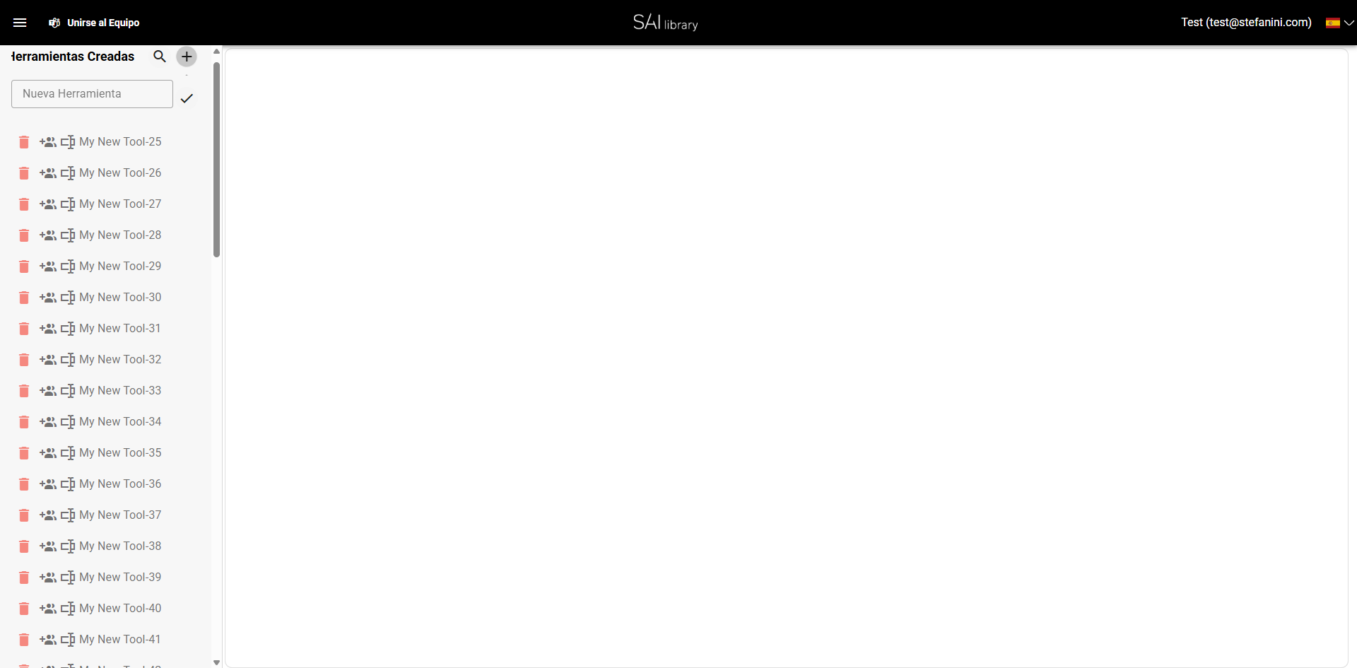 Acceso a la opción Nueva Herramienta