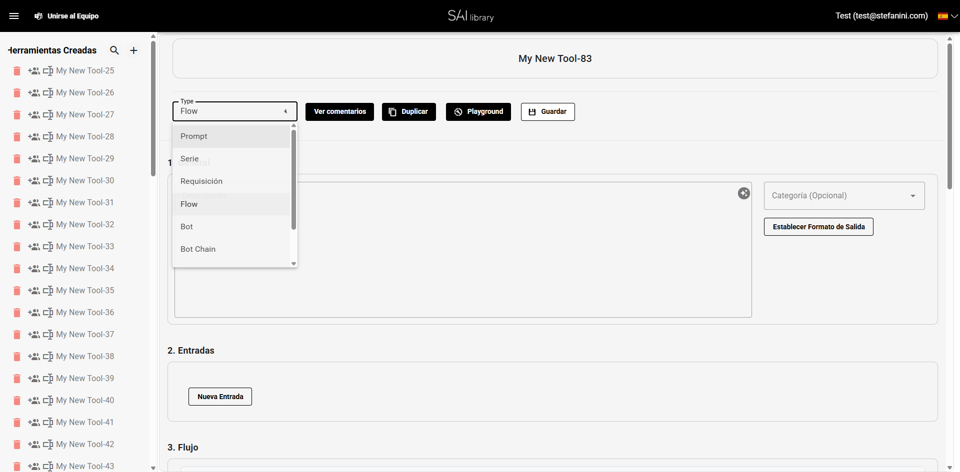 Seleccionar Tipo de Plantilla