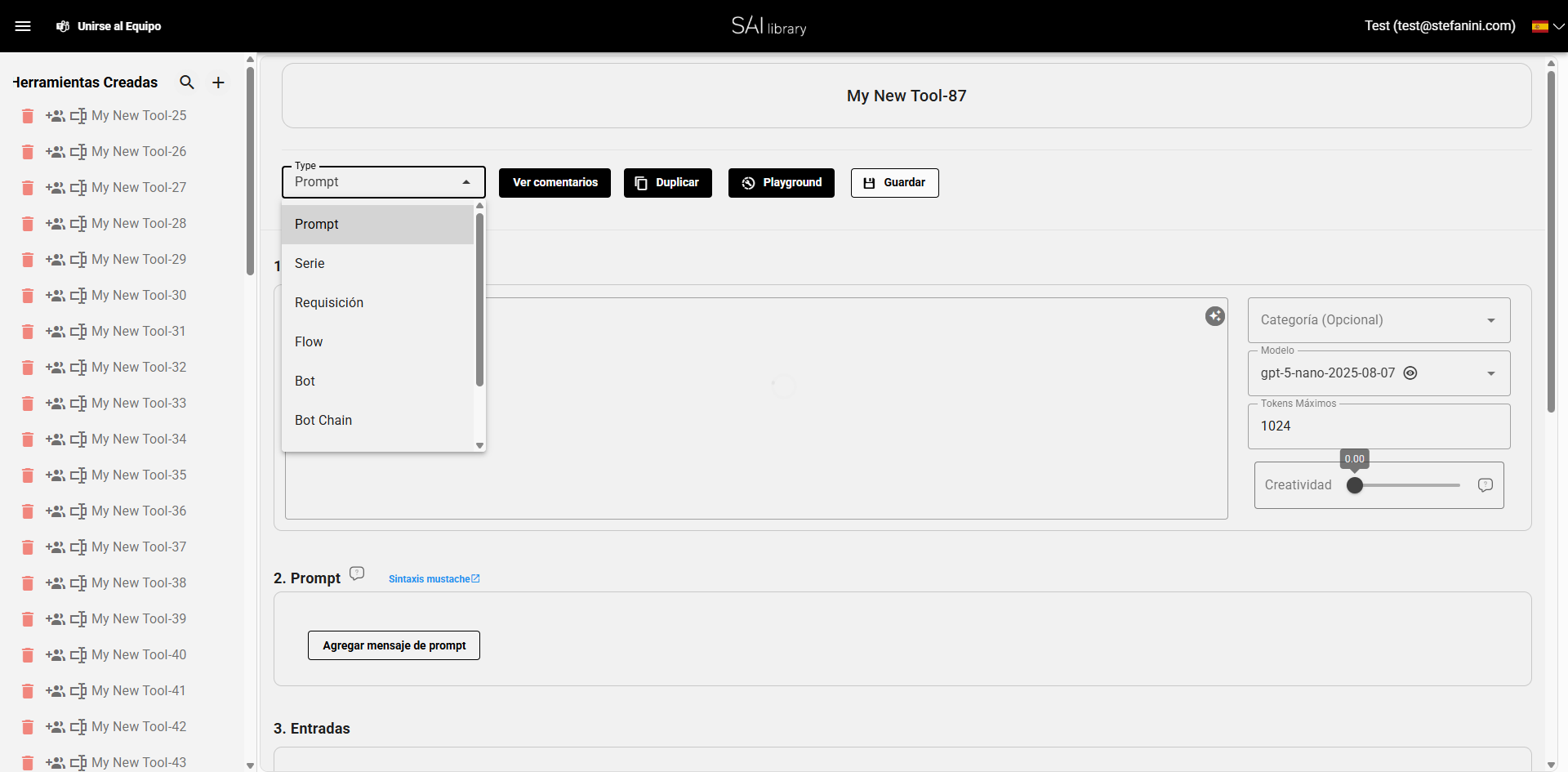 Seleccionar Tipo de Plantilla