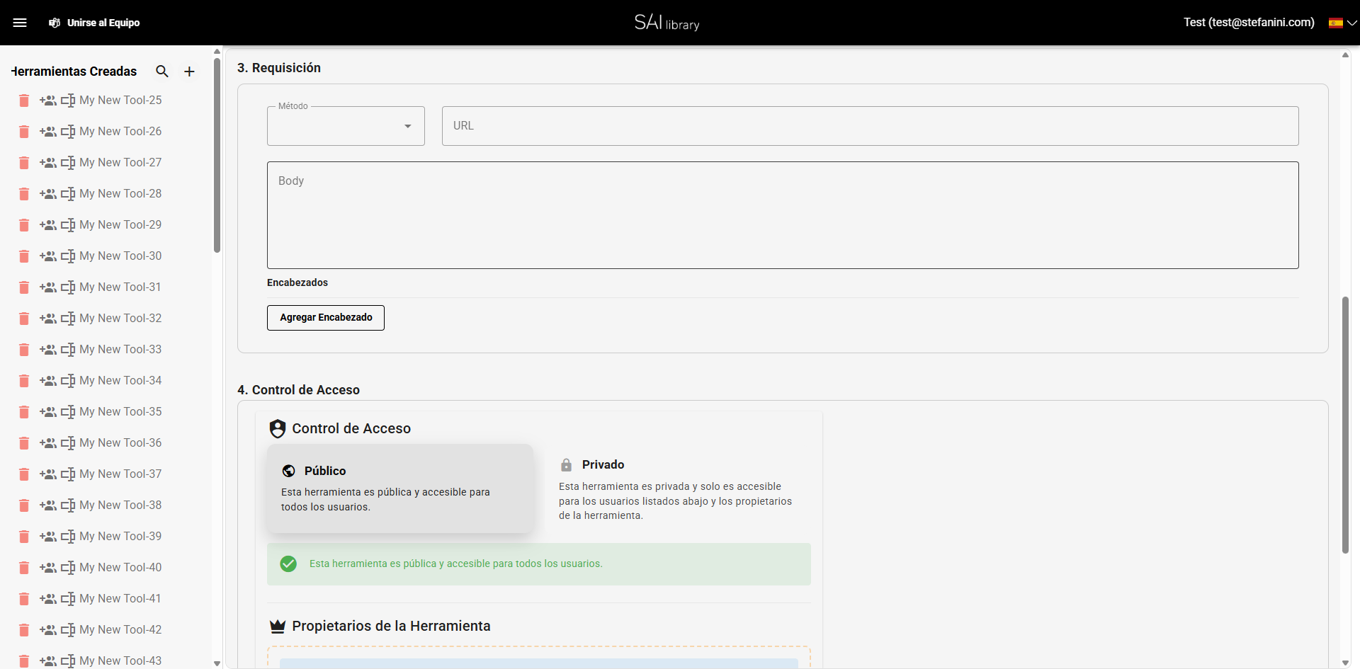 Definir Sección Requisición