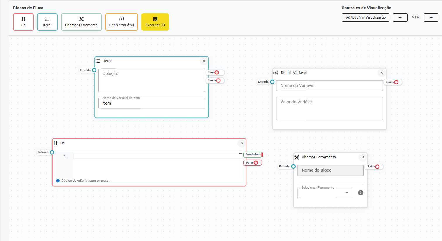 Configurar Seção de Fluxo