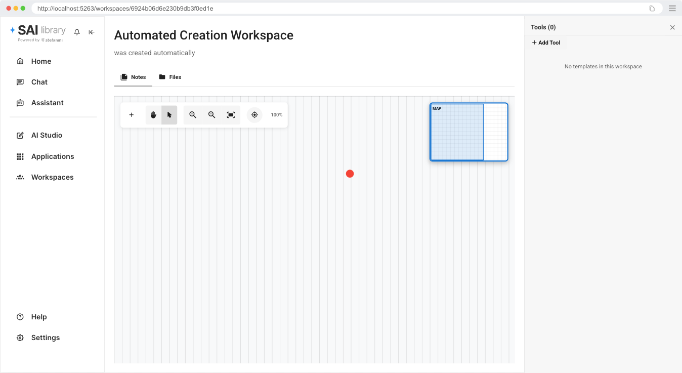 Página Principal do Workspace