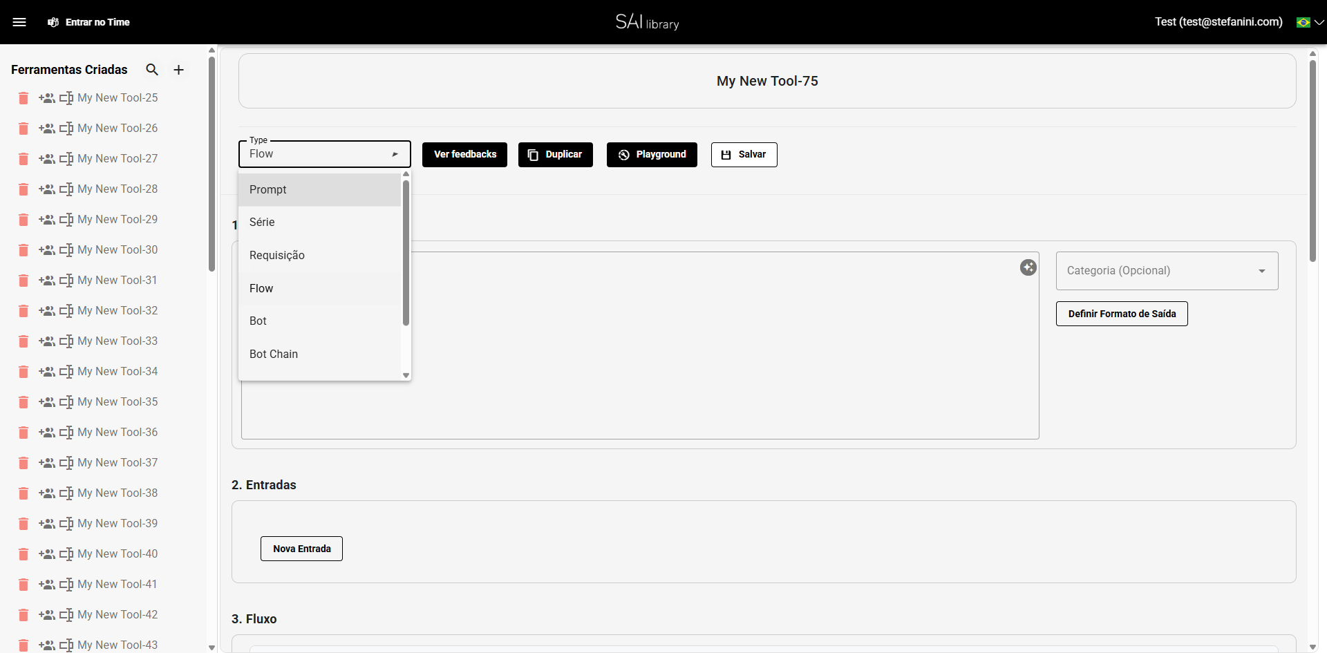 Selecionar Tipo de Template