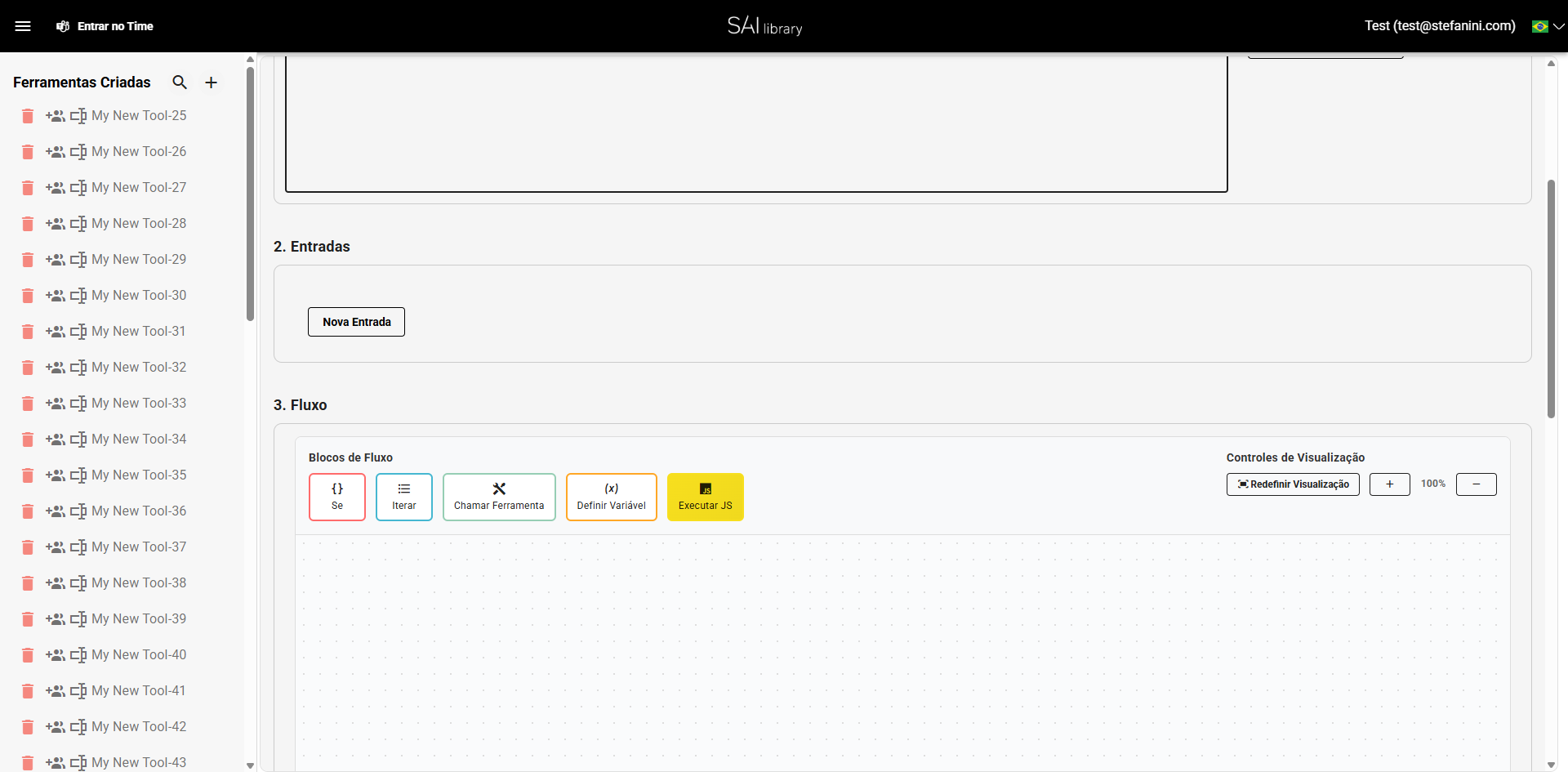 Configurar Seção de Entradas